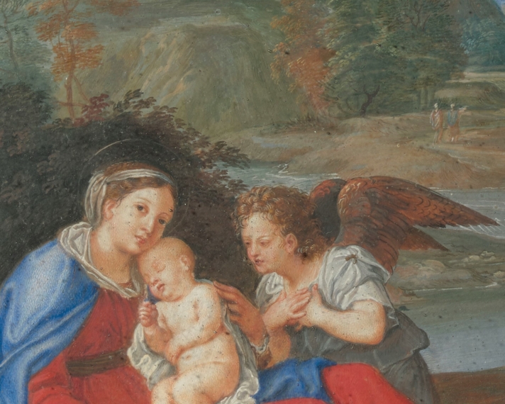 Un Repos de la Sainte Famille pendant la fuite en Egypte par Francesco